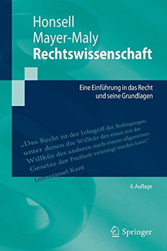 9783662456811: Rechtswissenschaft: Eine Einfhrung in das Recht und seine Grundlagen (Springer-Lehrbuch)
