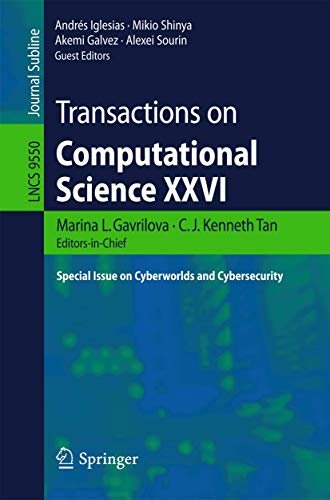 Imagen de archivo de Transactions on Computational Science XXVI : Special Issue on Cyberworlds and Cybersecurity a la venta por Buchpark