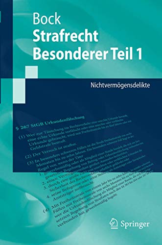 Imagen de archivo de Strafrecht Besonderer Teil 1: Nichtvermgensdelikte (Springer-Lehrbuch) (German Edition) a la venta por Red's Corner LLC