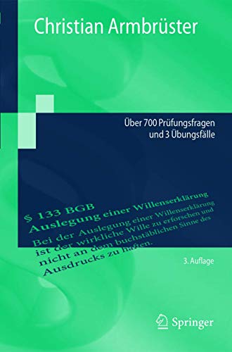 Beispielbild fr Examinatorium BGB AT: ber 700 Prfungsfragen und 3 bungsflle (Springer-Lehrbuch) zum Verkauf von medimops