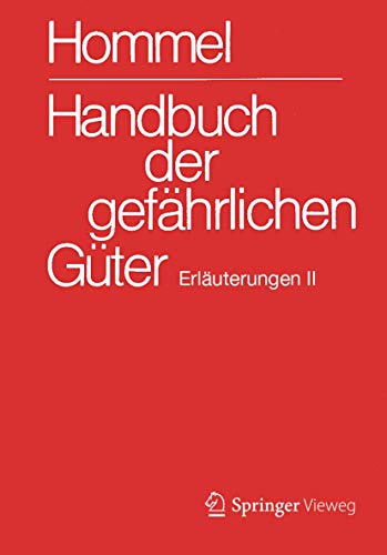 9783662581094: Handbuch Der Gefhrlichen Gter: Erluterungen; Gewsserverunreinigung