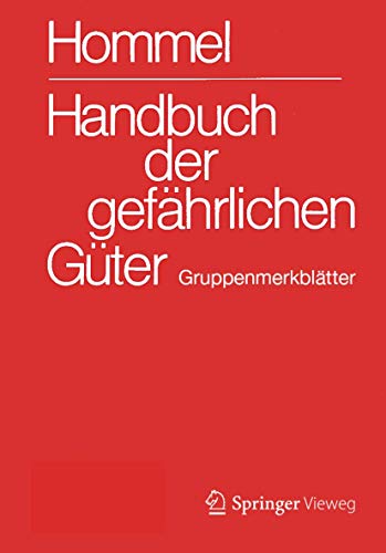 9783662581261: Handbuch der gefhrlichen Gter. Gruppenmerkbltter: Gruppenmerkbltter