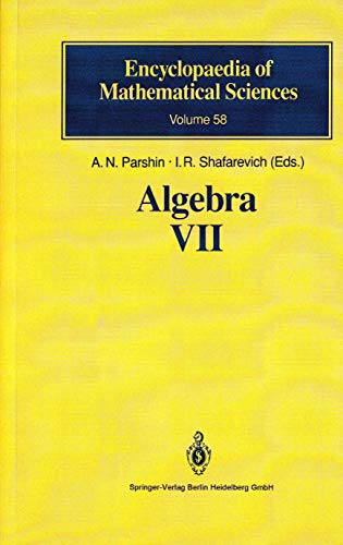 Imagen de archivo de Algebra Vii (Encyclopaedia of Mathematical Sciences, Volume 58) a la venta por dsmbooks