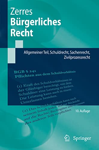 Beispielbild fr Brgerliches Recht: Allgemeiner Teil, Schuldrecht, Sachenrecht, Zivilprozessrecht (Springer-Lehrbuch) zum Verkauf von medimops