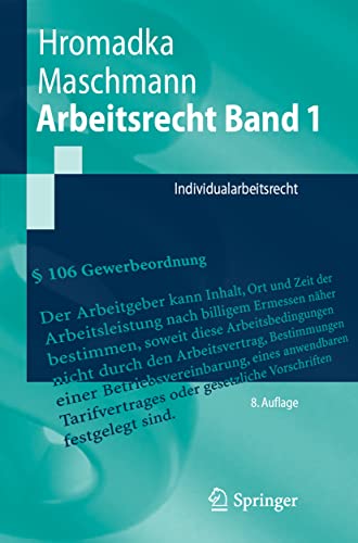 Stock image for Arbeitsrecht Band 1: Individualarbeitsrecht (Springer-Lehrbuch) (German Edition) for sale by GF Books, Inc.