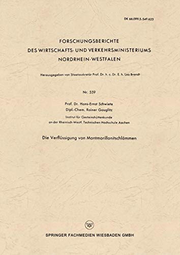 Stock image for Die Verflussigung Von Montmorillonitschlammen for sale by Chiron Media