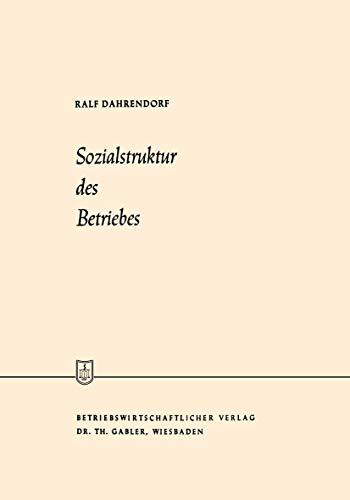 Imagen de archivo de Sozialstruktur Des Betriebes a la venta por Kennys Bookstore