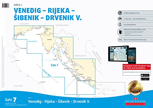 9783667105677: Sportbootkarten Satz 7: Adria 1 (berichtigt bis Januar 2016): Venedig - Rijeka - Sibenik - Drvenik V