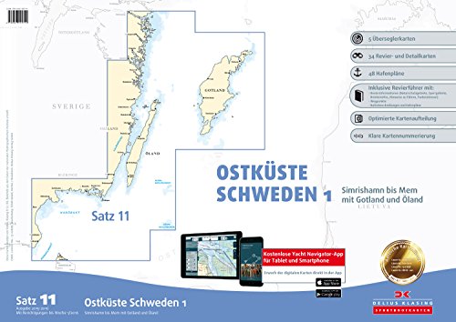 9783667105714: Sportbootkarten Satz 11: Ostkste Schweden 1 (berichtigt bis 1/2016): Simrishamn bis Mem mit Gotland und land