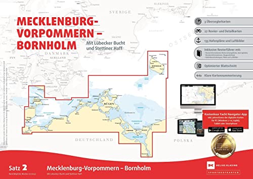 , Sportbootkarten Satz 2: Mecklenburg-Vorpommern - Bornholm (Ausgabe 2022)