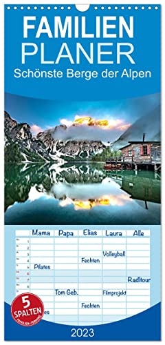 Stock image for Familienplaner Schnste Berge der Alpen (Wandkalender 2023, 21 cm x 45 cm, hoch), Calvendo Monatskalender for sale by medimops
