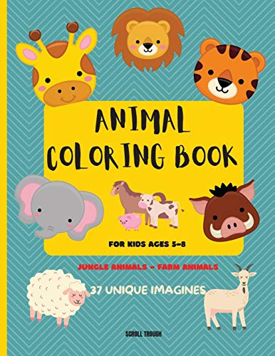 Beispielbild fr Animal Coloring Book: Awesome Animals Coloring Fun for kids aged 5-8, toddler coloring book, boys girls, little kids Preschool and Kindergarten zum Verkauf von Big River Books
