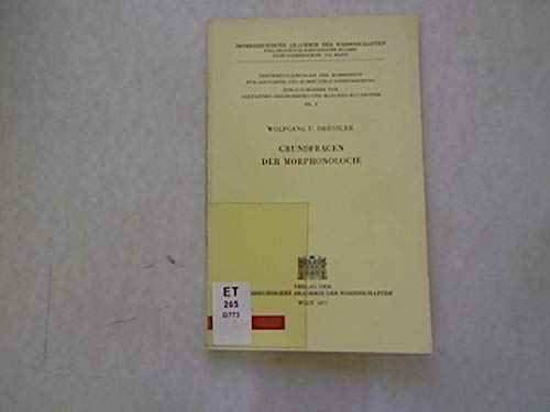 9783700102090: Grundfragen der Morphonologie (Veröffentlichungen der Kommission für Linguistik und Kommunikationsforschung) (German Edition)