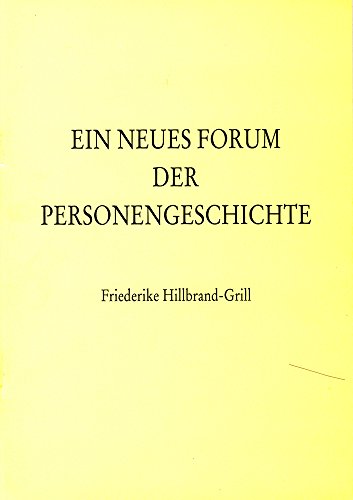 Beispielbild fr neues Forum der Personengeschichte zum Verkauf von ISD LLC