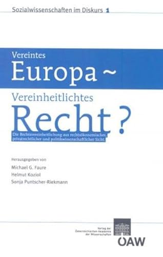 Imagen de archivo de Vereintes Europa - Vereinheitlichtes Recht? a la venta por ISD LLC