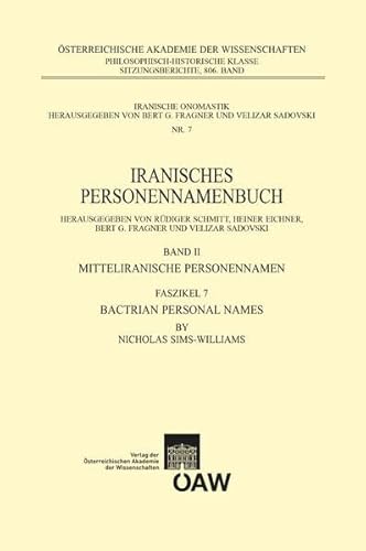 Stock image for Bactrian Personal Names (Iranisches Personennamenbuch: Mitteliranische Personennamen) [Soft Cover ] for sale by booksXpress