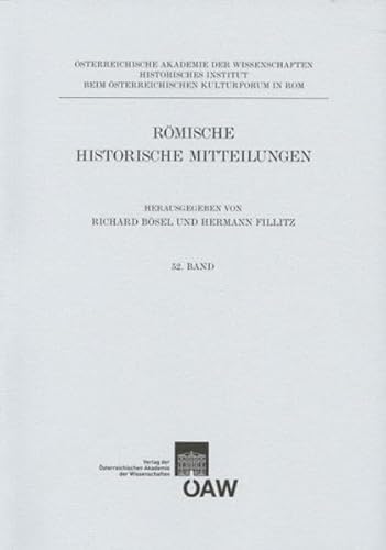 Beispielbild fr Rmische historische Mitteilungen (Band 52) . zum Verkauf von Ganymed - Wissenschaftliches Antiquariat