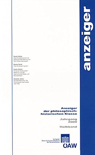 Stock image for Anzeiger der philosophisch-historischen Klasse 144. Jahrgang 2009 2. Halbband for sale by ISD LLC