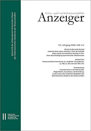 Beispielbild fr Geistes-, sozial- und kulturwissenschaftlicher Anzeiger ? Zeitschrift der philosophisch-historischen Klasse der sterreichischen Akademie der . Anzeiger (vormals nur "Anzeiger) der AW) zum Verkauf von medimops