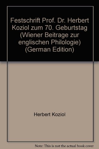 Beispielbild fr Festschrift Prof. Dr. Herbert Koziol zum siebzigsten Geburtstag. zum Verkauf von Antiquariat Alte Seiten - Jochen Mitter