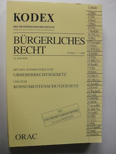 BuÌˆrgerliches Recht (Kodex des oÌˆsterreichischen Rechts) (German Edition) (9783700710240) by Austria