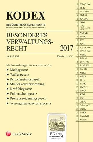 Beispielbild fr KODEX Besonderes Verwaltungsrecht 2017 zum Verkauf von medimops