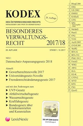 Beispielbild fr KODEX Besonderes Verwaltungsrecht 2017/18 zum Verkauf von medimops