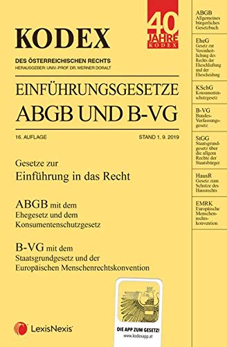 9783700772620: KODEX Einfhrungsgesetze ABGB und B-VG 2019/20