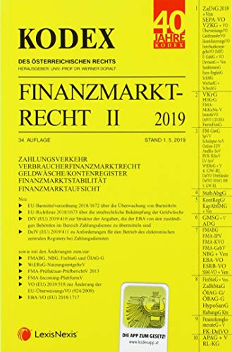 Imagen de archivo de KODEX Finanzmarktrecht Band II 2019: KMG/InvFG//RatingAgVO a la venta por medimops