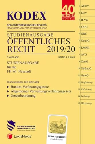 Beispielbild fr KODEX ffentliches Recht 2019/20: Studienausgabe der FH Wr. Neustadt zum Verkauf von medimops