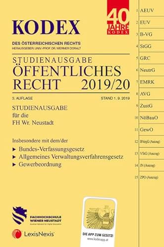 Stock image for KODEX ffentliches Recht 2019/20: Studienausgabe der FH Wr. Neustadt for sale by medimops