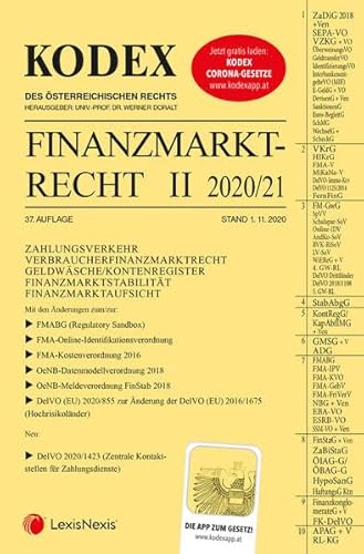 Imagen de archivo de KODEX Finanzmarktrecht Band II 2020/21: KMG/InvFG//RatingAgVO a la venta por medimops