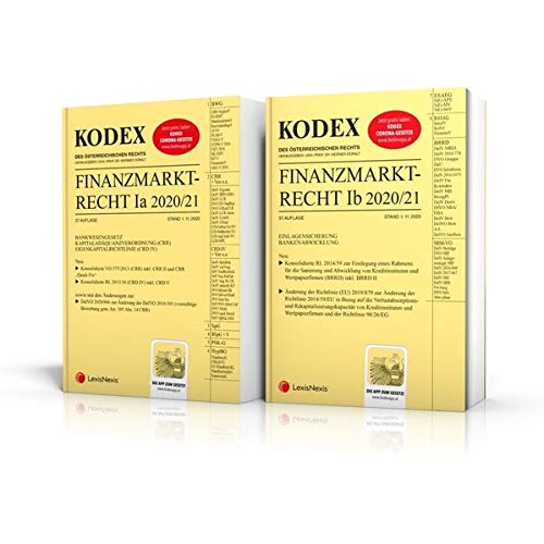Imagen de archivo de KODEX Finanzmarktrecht Band Ia + Ib 2020/21: BWG/CRR/CRD/ESAEG/BaSAG a la venta por medimops