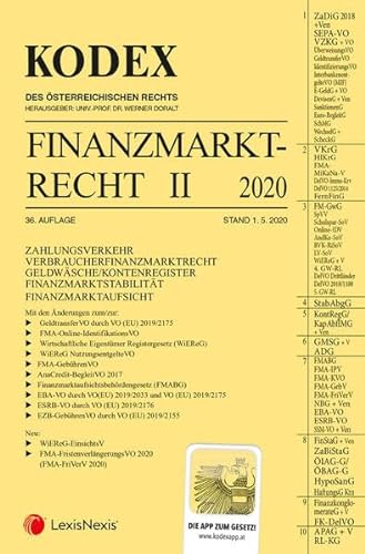 Imagen de archivo de KODEX Finanzmarktrecht Band II 2020: KMG/InvFG//RatingAgVO a la venta por medimops