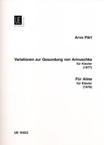 Imagen de archivo de Variationen Zur Gesundung Von Arinuschka; Fur Alina a la venta por Blackwell's