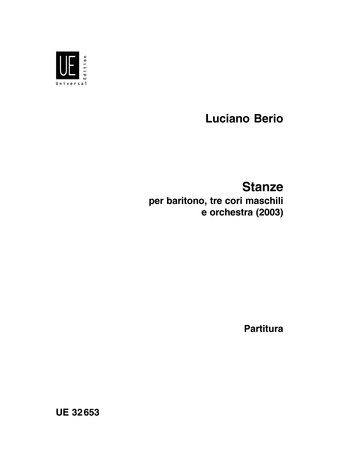 Stanze - Berio Luciano