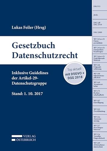 Beispielbild fr Gesetzbuch Datenschutzrecht: Inklusive Guidelines der Artikel-29-Datenschutzgruppe, Stand: 1.10.2017 zum Verkauf von medimops