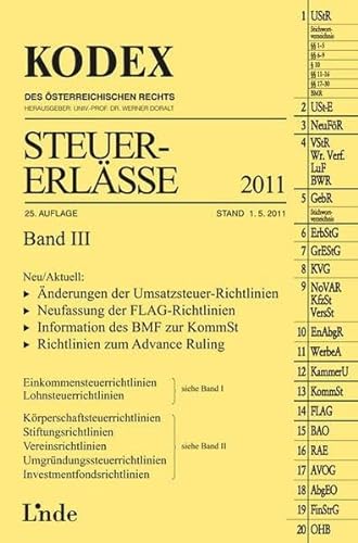 9783707319378: KODEX Steuer-Erlsse 2011, Band III (Kodex des sterreichischen Rechts) - Ritz, Christoph