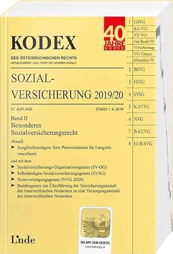 Stock image for KODEX Sozialversicherung 2019/20, Band II (Kodex des sterreichischen Rechts) for sale by medimops