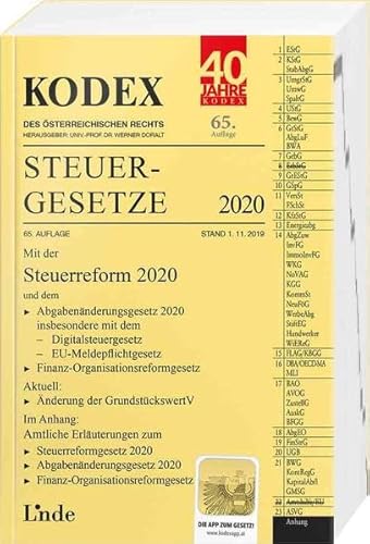 Stock image for KODEX Steuergesetze 2020 (Kodex des sterreichischen Rechts) for sale by medimops