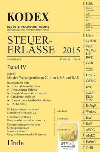 9783707332438: KODEX Steuer-Erlsse 2015 (f. sterreich). Bd.4