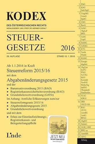 9783707334432: KODEX Steuergesetze 2016 (f. sterreich)