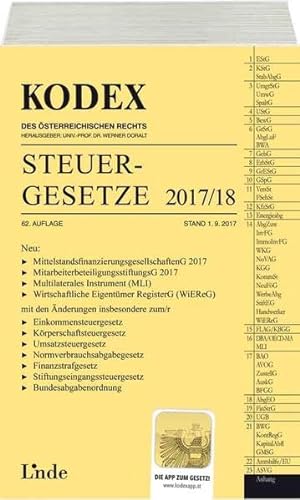 Stock image for KODEX Steuergesetze 2017/18 (Kodex des sterreichischen Rechts) for sale by medimops