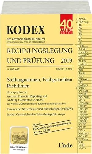 Beispielbild fr KODEX Rechnungslegung und Prfung 2019 (Kodex des sterreichischen Rechts) zum Verkauf von medimops