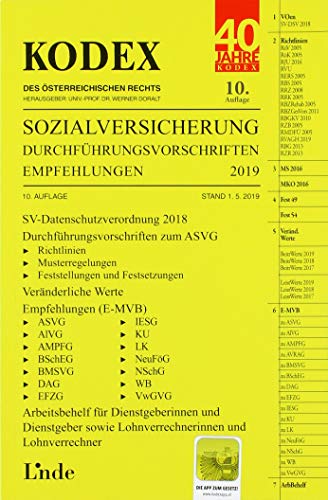 Beispielbild fr KODEX Sozialversicherung 2019, Band III: Durchfhrungsvorschriften - Empfehlungen (Kodex des sterreichischen Rechts) zum Verkauf von medimops