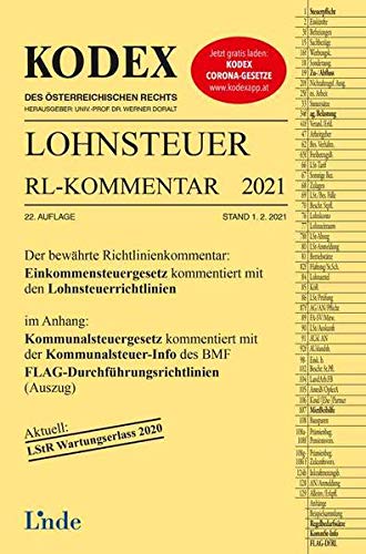 Beispielbild fr KODEX Lohnsteuer Richtlinien-Kommentar 2021 (Kodex des sterreichischen Rechts) zum Verkauf von medimops