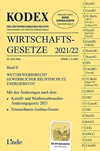 Stock image for KODEX Wirtschaftsgesetze Band II 2021/22: Wirtschaftsgesetze Band II (Kodex des sterreichischen Rechts) for sale by medimops