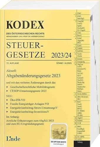 Stock image for KODEX Steuergesetze 2023/24 (Kodex des sterreichischen Rechts) for sale by medimops