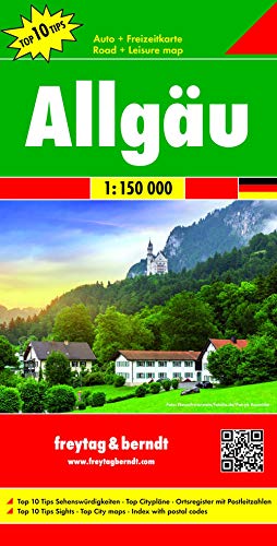 Freytag Berndt Autokarten, Allgäu - Maßstab 1:150 000: Top 10 Tips Sehenswürdigkeiten. Top Citypläne. Ortsregister mit Postleitzahlen (Road Maps) - Freytag-Berndt und Artaria KG