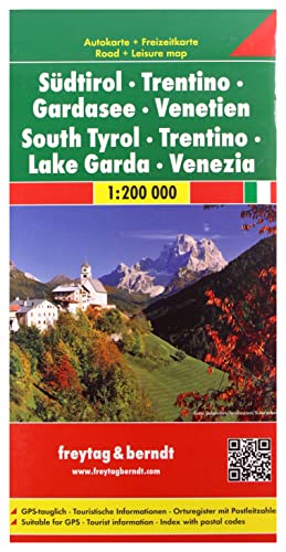 Freytag Berndt Autokarten, Südtirol - Trentino - Gardasee - Venetien, Maßstab 1:200 000: GPS-tauglich. Touristische Informationen. Ortsregister mit Postleitzahlen - Freytag-Berndt und Artaria KG